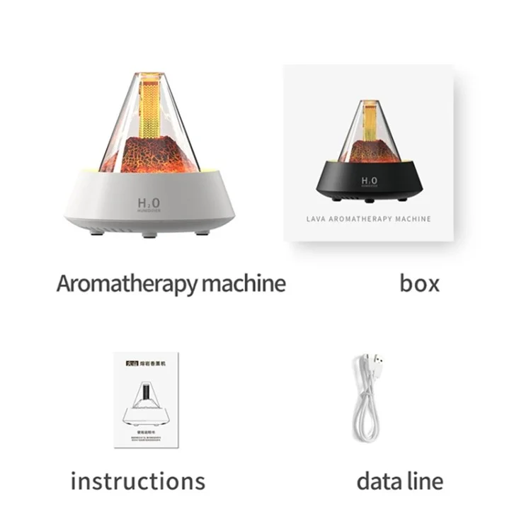 Creative Aromatherapy Machine Air Humidifier Home Ultrasonic Atomizer - Volcanic Lava / Black
