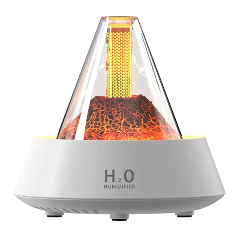 Creative Aromatherapy Machine Air Humidifier Home Ultrasonic Atomizer - Volcanic Lava / White