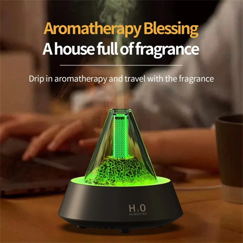 Creative Aromatherapy Machine Air Humidifier Home Ultrasonic Atomizer - Volcanic Lava / White