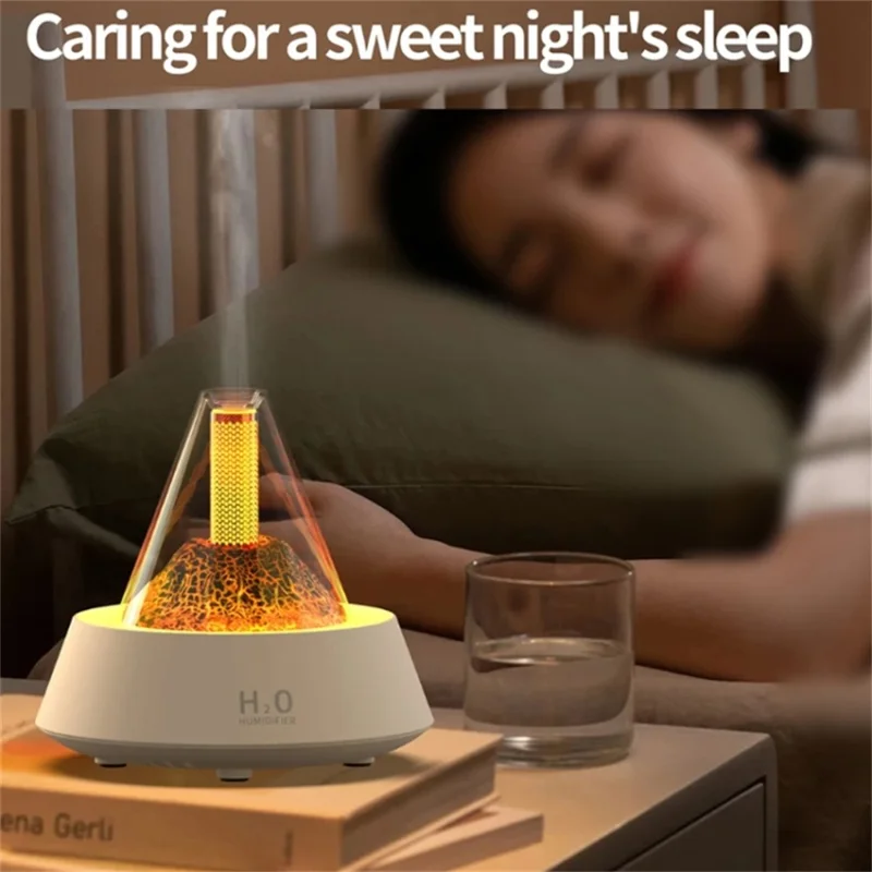 Creative Aromatherapy Machine Air Humidifier Home Ultrasonic Atomizer - Volcanic Lava / White