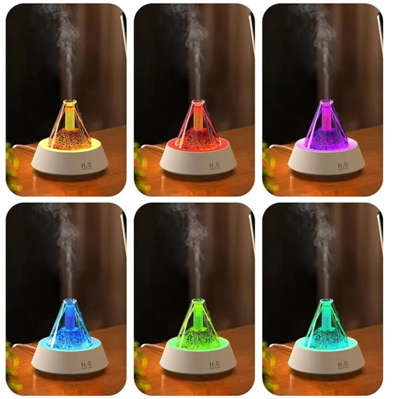 Creative Aromatherapy Machine Air Humidifier Home Ultrasonic Atomizer - Volcanic Lava / White