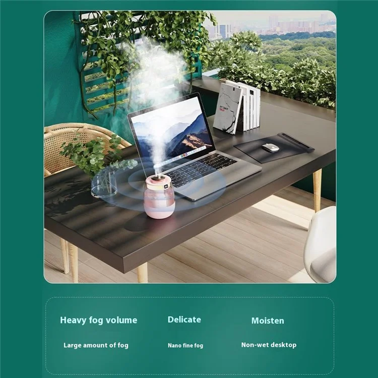 Dual Mist Desktop Air Humidifier with Humidity Display for Bedroom Office Living Room - White