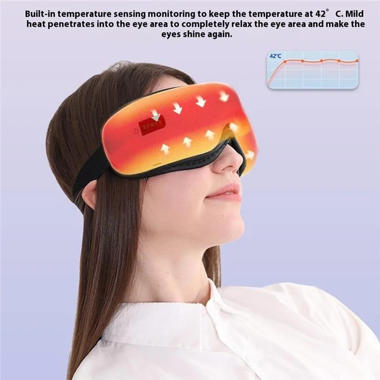 JY-203 Eye Mask Vibration Heating Eye Massager Hot Compress Eye Care Device with Bluetooth-compatible Music