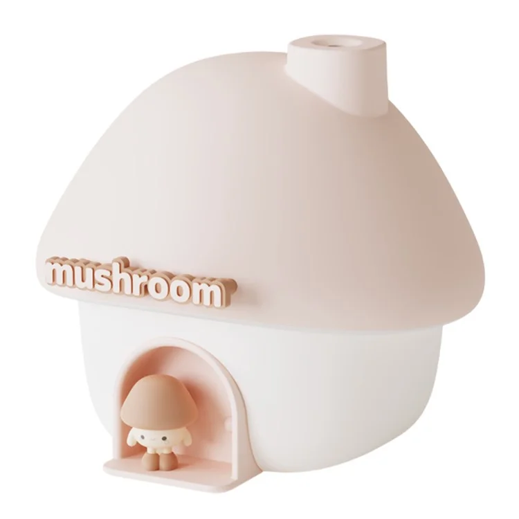 H09 Humidificateur Maison Champignon Portable Mini Ultrasonique Brumisateur à Brume Froide 2000mAh Réservoir de 300ml - Rose