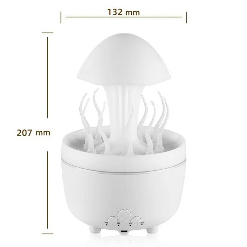 Rotating Jellyfish Essential Oil Diffuser Humidifier 7 Color Night Light Desktop Air Humidifier with Remote Control - EU Plug - Marble Gold