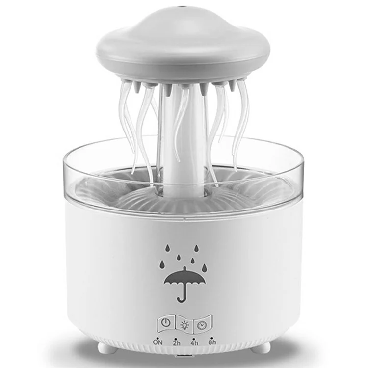 Diffuseur d'huiles essentielles en forme de méduse rotative avec télécommande, lumière LED 7 couleurs, humidificateur aromathérapie 300 ml - Prise EU
