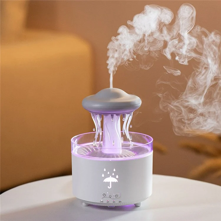 Diffuseur d'huiles essentielles en forme de méduse rotative avec télécommande, lumière LED 7 couleurs, humidificateur aromathérapie 300 ml - Prise EU