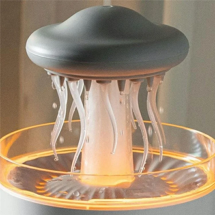 Diffuseur d'huiles essentielles en forme de méduse rotative avec télécommande, lumière LED 7 couleurs, humidificateur aromathérapie 300 ml - Prise EU