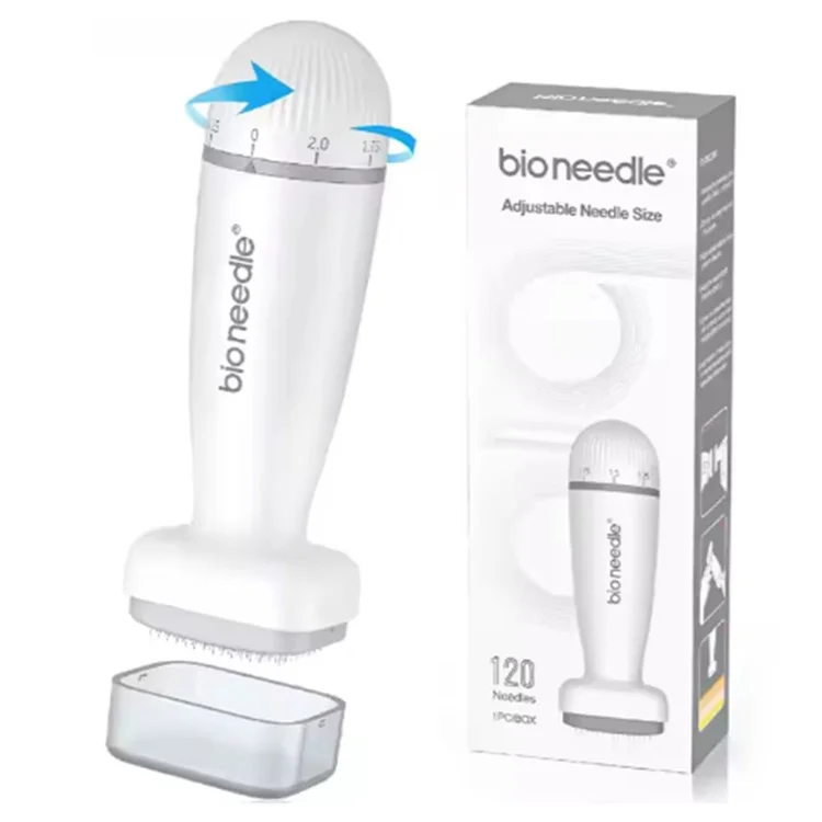 Carimbo de Microagulhamento para Cuidados Locais da Pele DRS120A - Rolo com Agulhas de Aço Inoxidável Ajustáveis de 0-2,0mm