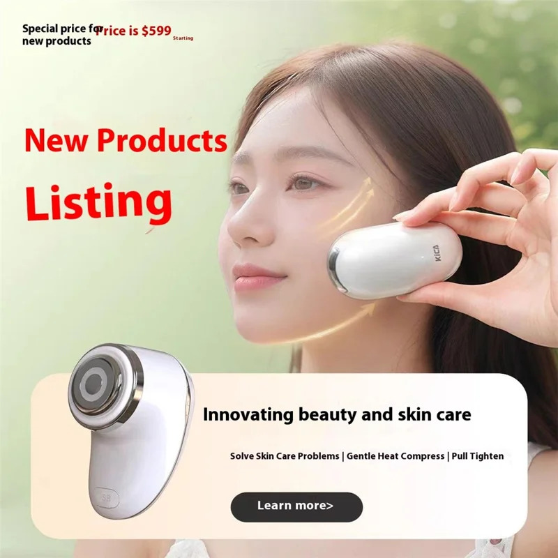 Dispositivo KICA mg06 de Masaje Facial con Calentamiento Rápido, Herramienta de Cuidado Facial para Levantar el Contorno de los Ojos