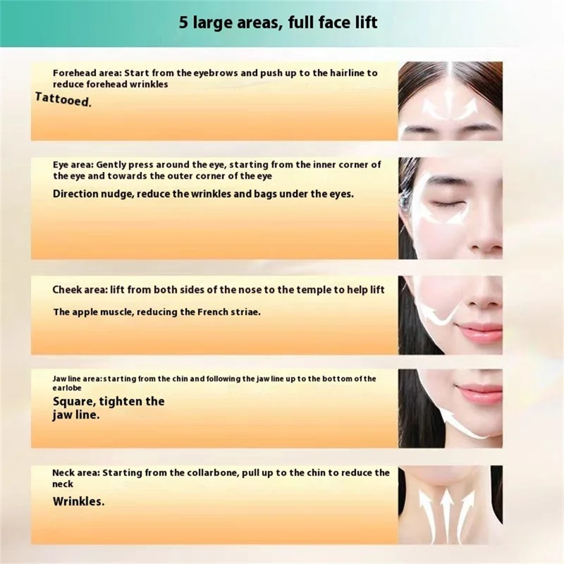 Dispositivo KICA mg06 de Masaje Facial con Calentamiento Rápido, Herramienta de Cuidado Facial para Levantar el Contorno de los Ojos