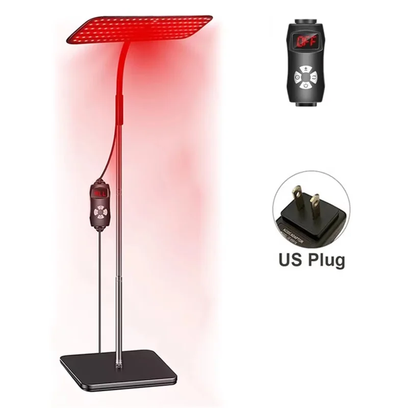 660nm 850nm LED Red Light Therapy Panel with Stand Near Infrared Therapy Lamp for Pain Relief  /  Skin Care - US Plug