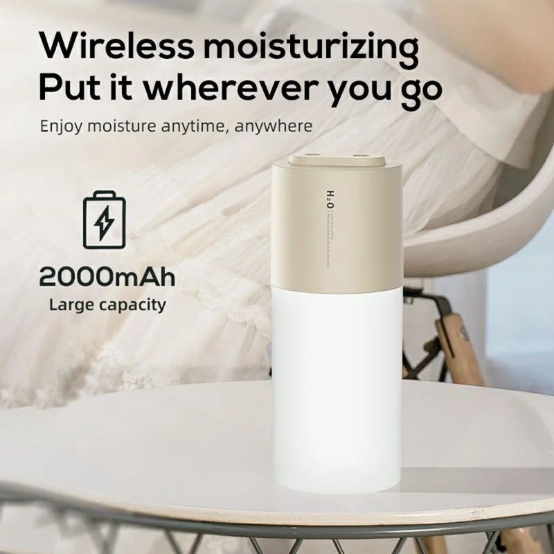 400ml Dual Mist Humidifier USB Portable Moisturizer with Night Light for Home / Car Atomizer - Green