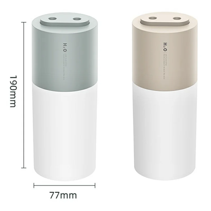 400ml Dual Mist Humidifier USB Portable Moisturizer with Night Light for Home / Car Atomizer - Green