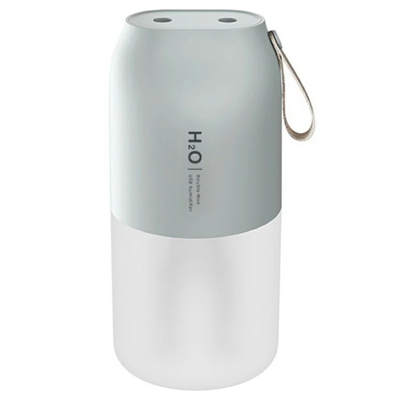 300ml Dual Mist Humidifier Portable USB Air Moisturizer with Night Light for Car / Home / Office Desktop - Green
