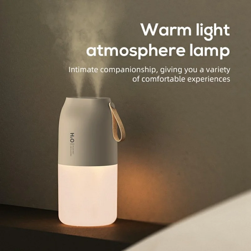 300ml Dual Mist Humidifier Portable USB Air Moisturizer with Night Light for Car / Home / Office Desktop - Green
