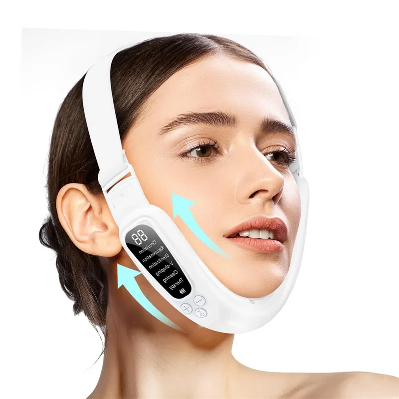 Microcurrent V-Face Slimming Instrument 6 Modes Red Blue Light Therapy Skin Rejuvenation Device