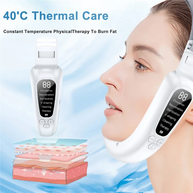 Microcurrent V-Face Slimming Instrument 6 Modes Red Blue Light Therapy Skin Rejuvenation Device