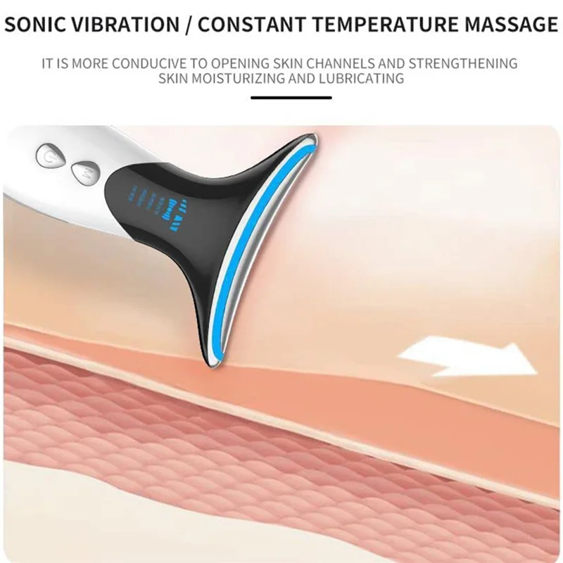 2032 EMS Mikrostrom Anti-Falten Halsmassagegerät Lichttherapie Hautstraffung Elektrisches Halsmessgerät