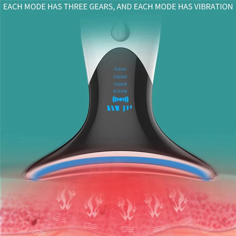 2032 EMS Mikrostrom Anti-Falten Halsmassagegerät Lichttherapie Hautstraffung Elektrisches Halsmessgerät