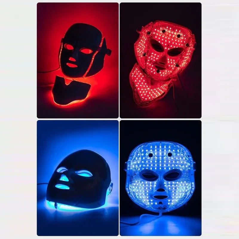 7 Color LED Light Therapy Face Neck Mask Photon Skin Rejuvenation Anti-Aging Beauty Device - EU Plug