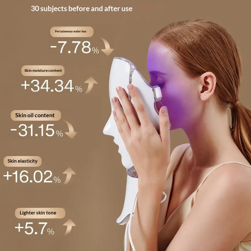 7 Color LED Light Therapy Face Neck Mask Photon Skin Rejuvenation Anti-Aging Beauty Device - EU Plug
