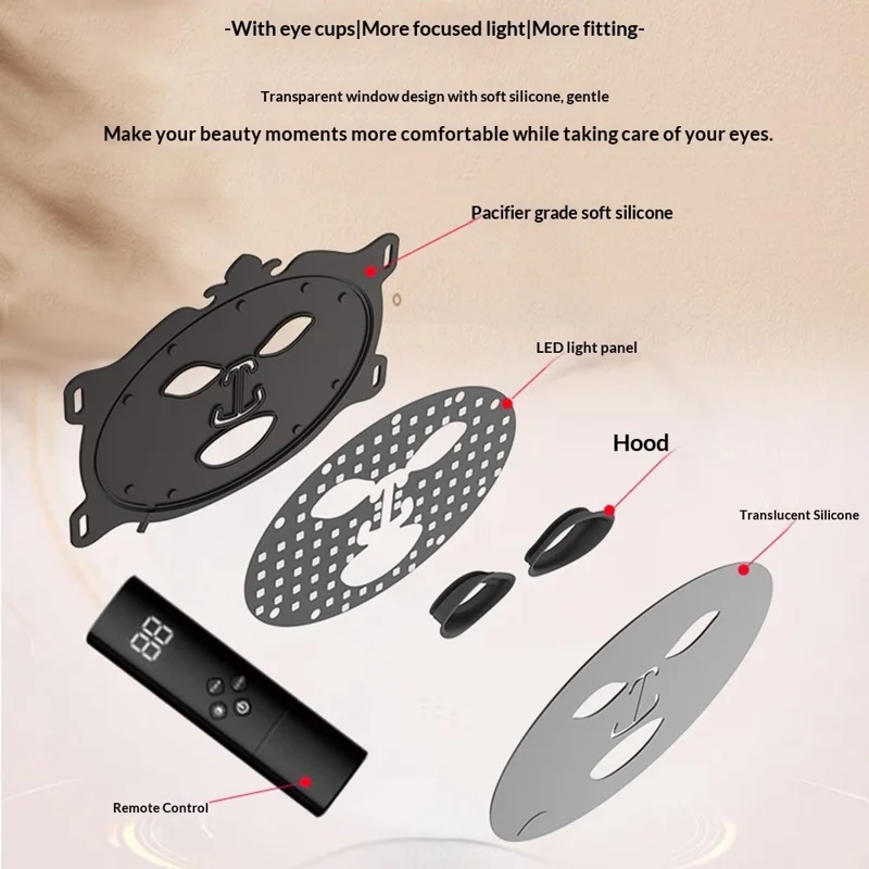 7 Color LED Face Mask 88 LED Light Therapy Photon Skin Rejuvenation Beauty Device for Anti-Aging
