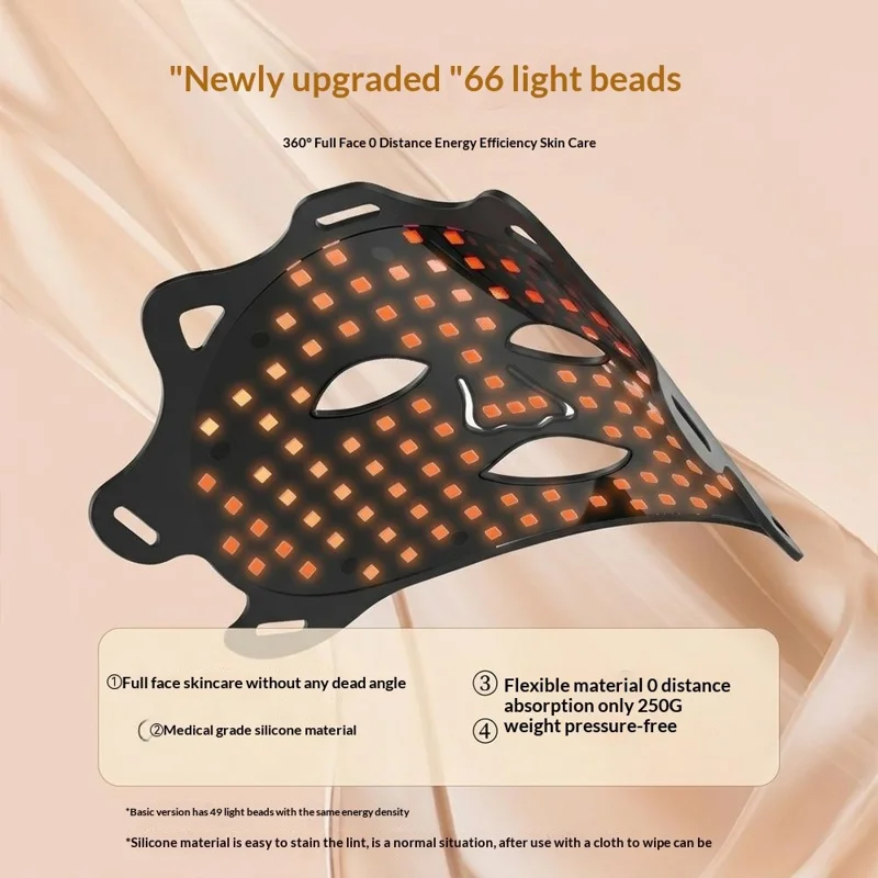 SP-1103A 7 Color LED Light Therapy Face Mask Silicone 93 LED Beads Photon Skin Care for Anti-Aging