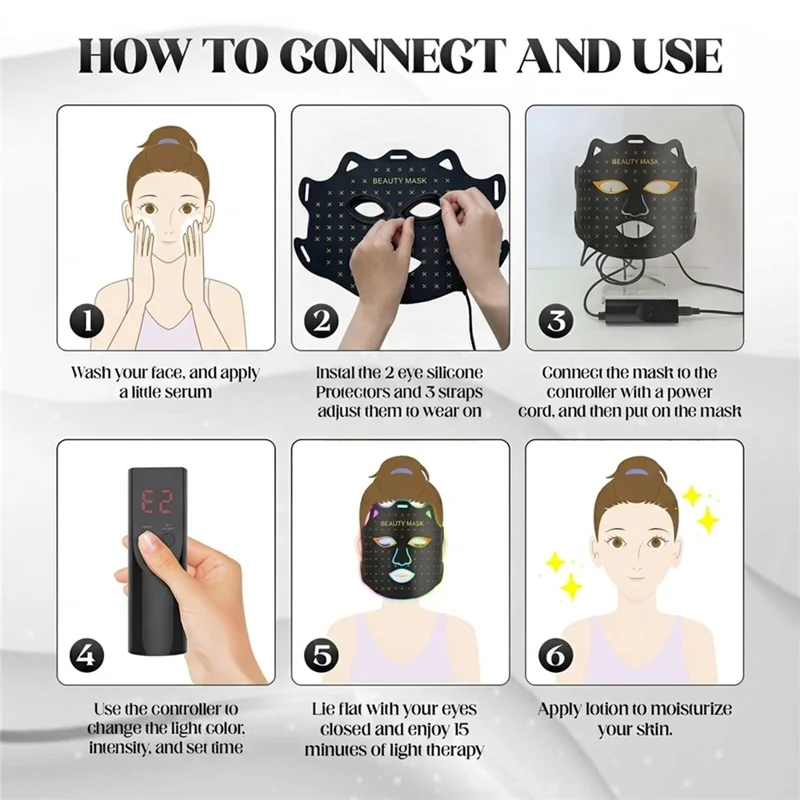 SP-1103A 7 Color LED Light Therapy Face Mask Silicone 93 LED Beads Photon Skin Care for Anti-Aging