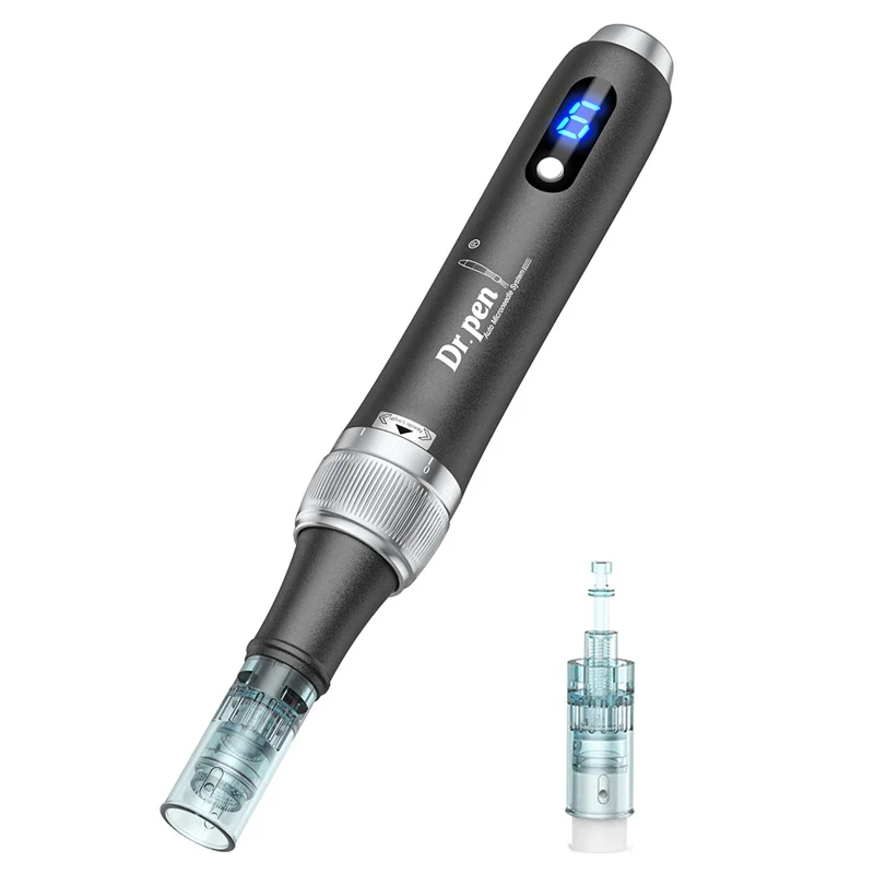 DR.PEN M7S Electric Microneedling Pen 6 Speed Levels 0-2.5mm Depth Adjustment LED Display Skin Care Tool Kit - Black  /  EU Plug