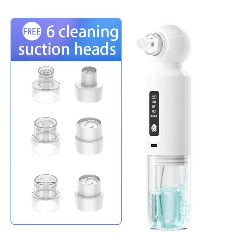 SX-118 multifunktions skønhedsapparat med ultrafine bobler 4 tilstande 6 sugemunderinger porerensere til fjernelse af sort hud til hvid – Hvid