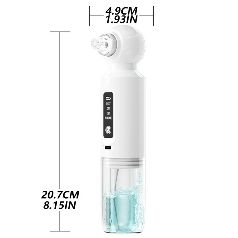 SX-118 multifunktions skønhedsapparat med ultrafine bobler 4 tilstande 6 sugemunderinger porerensere til fjernelse af sort hud til hvid – Hvid