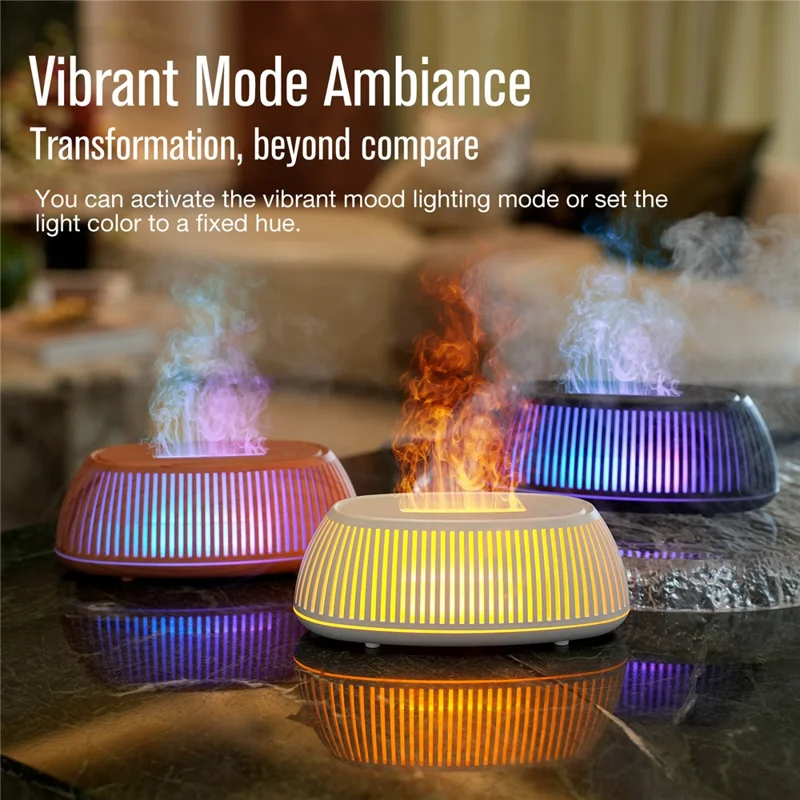 E150 Vertical Hollow Colorful Atmosphere Light Office Home Desktop Humidifier with Remote Control - White