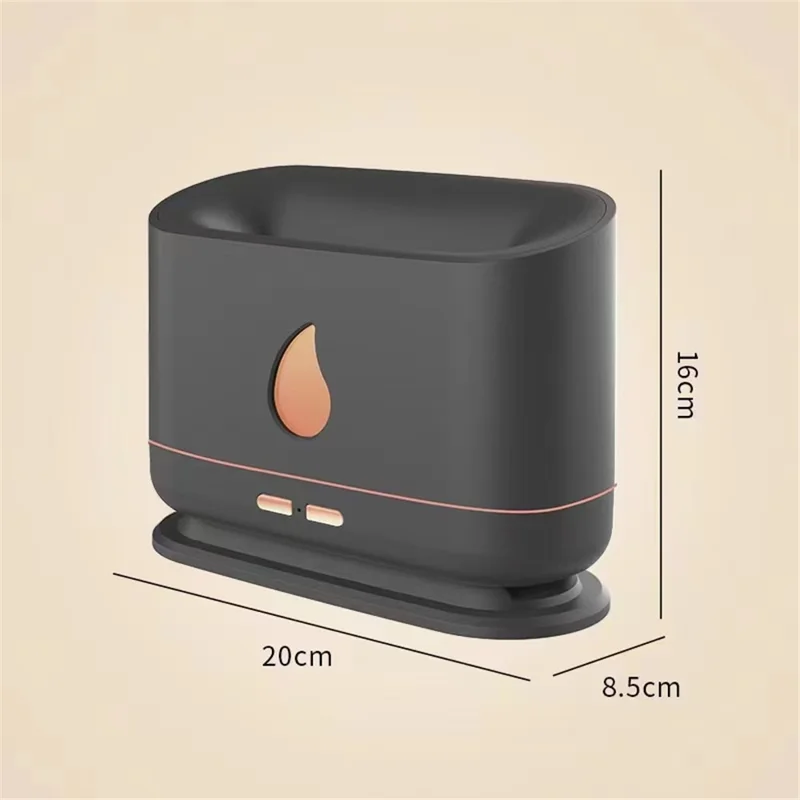 A10 Simulation Flame Timing Setting Automatical Aroma Essential Oils Diffuser Ultrasonic Air Humidifier - Black