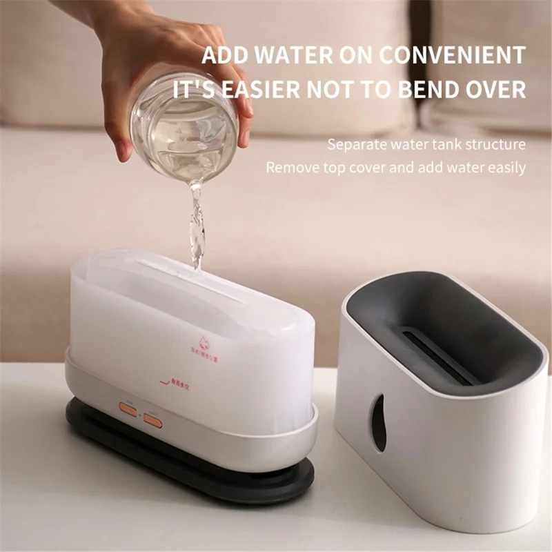 A10 Simulation Flame Timing Setting Automatical Aroma Essential Oils Diffuser Ultrasonic Air Humidifier - Black