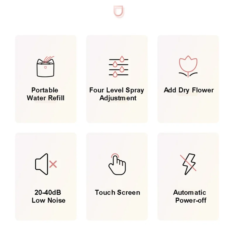 K6 USB Rechargeable 4l Air Humidificateur Aromatophérapie Diffuseur Tactile Contrôle Humidificateur - Rose
