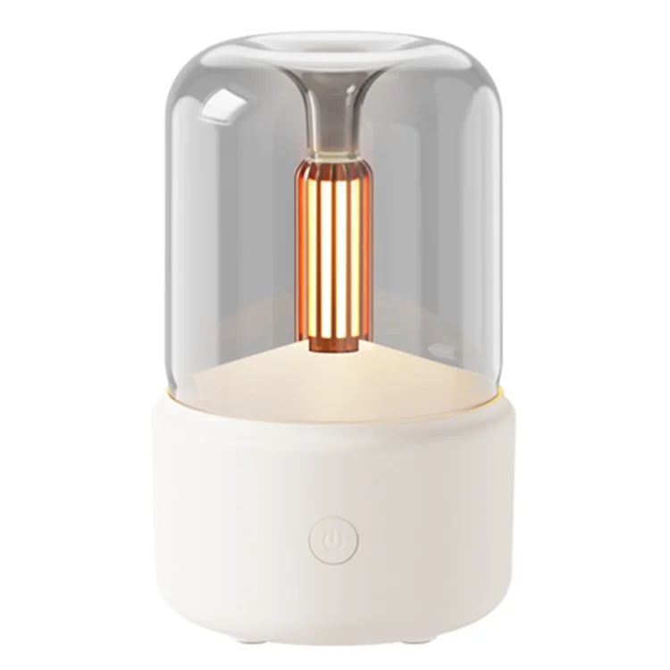 DQ702 Air Humidifier Simulation Candlelight Aromatherapy Essential Oil Diffuser for Home Office Yoga Room - White