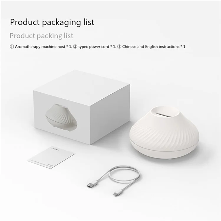 DQ705 Simulador de llama Luz de colores Humidificador de aire Apagado automático Difusor de aceites esenciales Aromaterapia - Beige