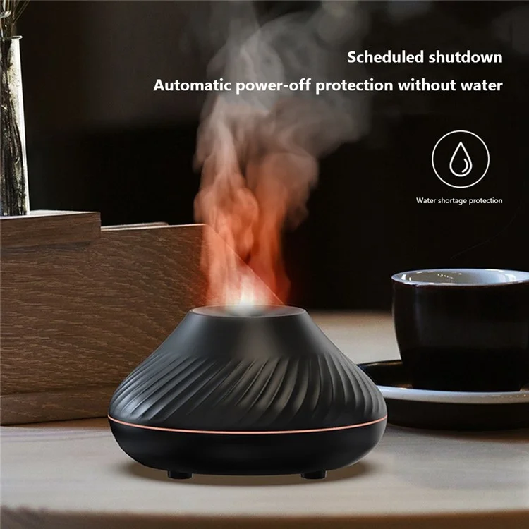 DQ705 Simulador de llama Luz de colores Humidificador de aire Apagado automático Difusor de aceites esenciales Aromaterapia - Beige
