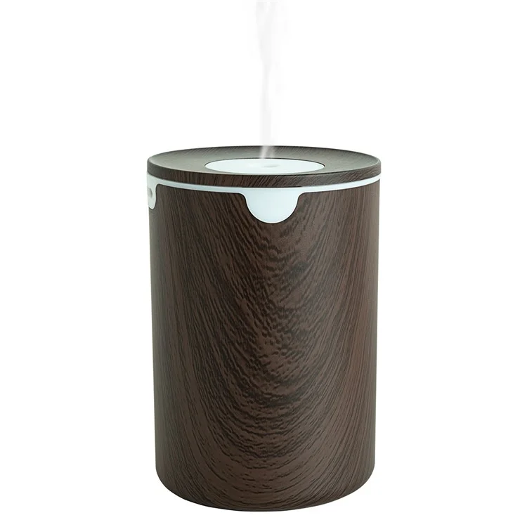 Hy-l19 320 ml Humidificateur à la Nuit LED Night Leille Opération Silent - Texture en Bois Brun Foncé