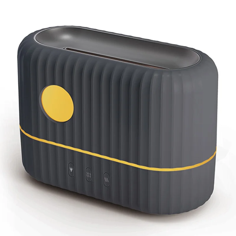 H8 Simulação Flame Aroma Airidificer Umidificador de Mesa de Desktop Umidificador de Aromaterapia Difusor Para Escritório em Casa - Cinza