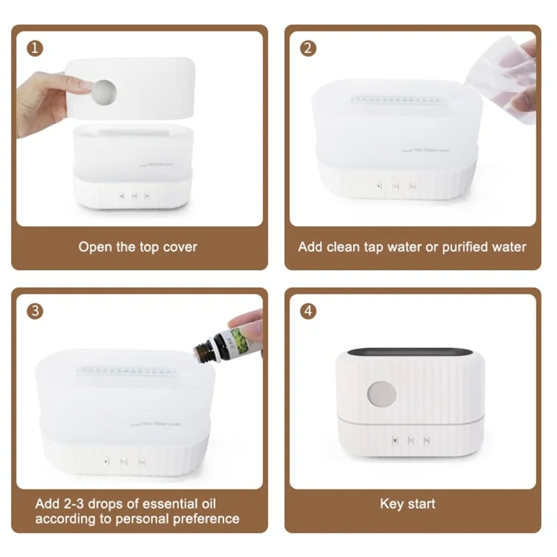 H8 Simulação Flame Aroma Airidificer Umidificador de Mesa de Desktop Umidificador de Aromaterapia Difusor Para Escritório em Casa - Cinza