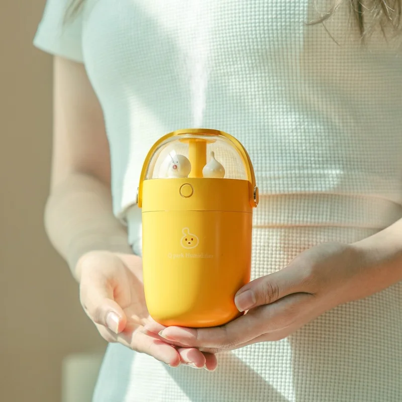 Y19 300ML Mini Size USB Rechargeable LED Night Light Silent Mist Humidifier for Home Car Office - Pink