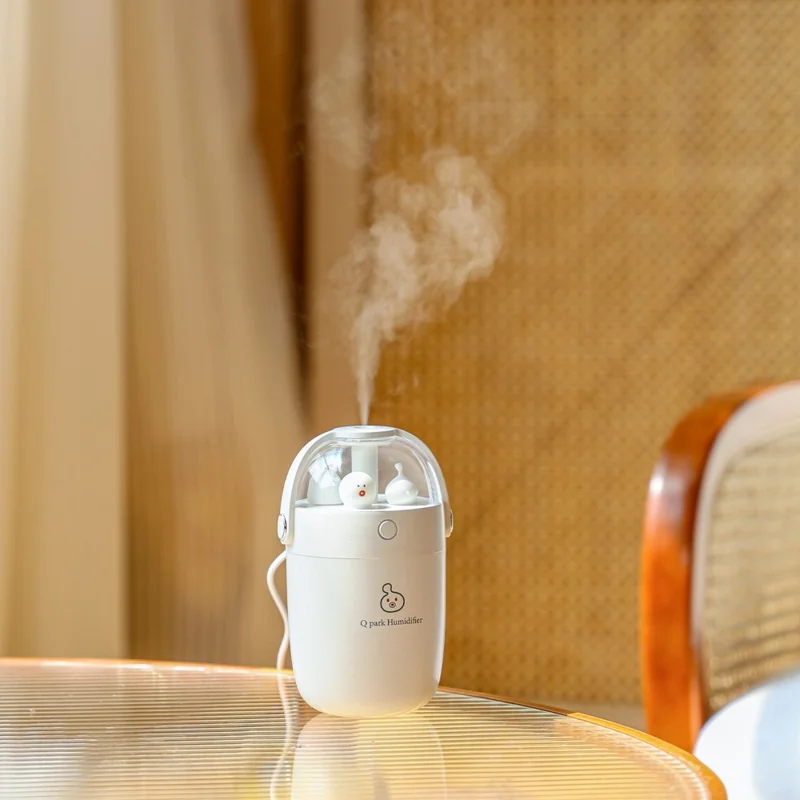 Y19 300ML Mini Size USB Rechargeable LED Night Light Silent Mist Humidifier for Home Car Office - Pink