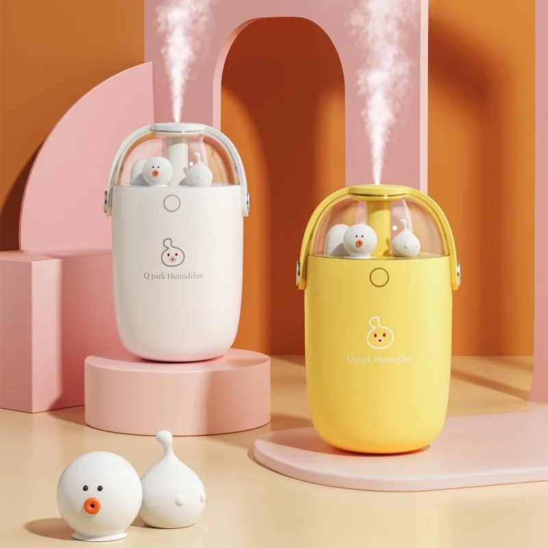 Y19 300ML Mini Size USB Rechargeable LED Night Light Silent Mist Humidifier for Home Car Office - Pink