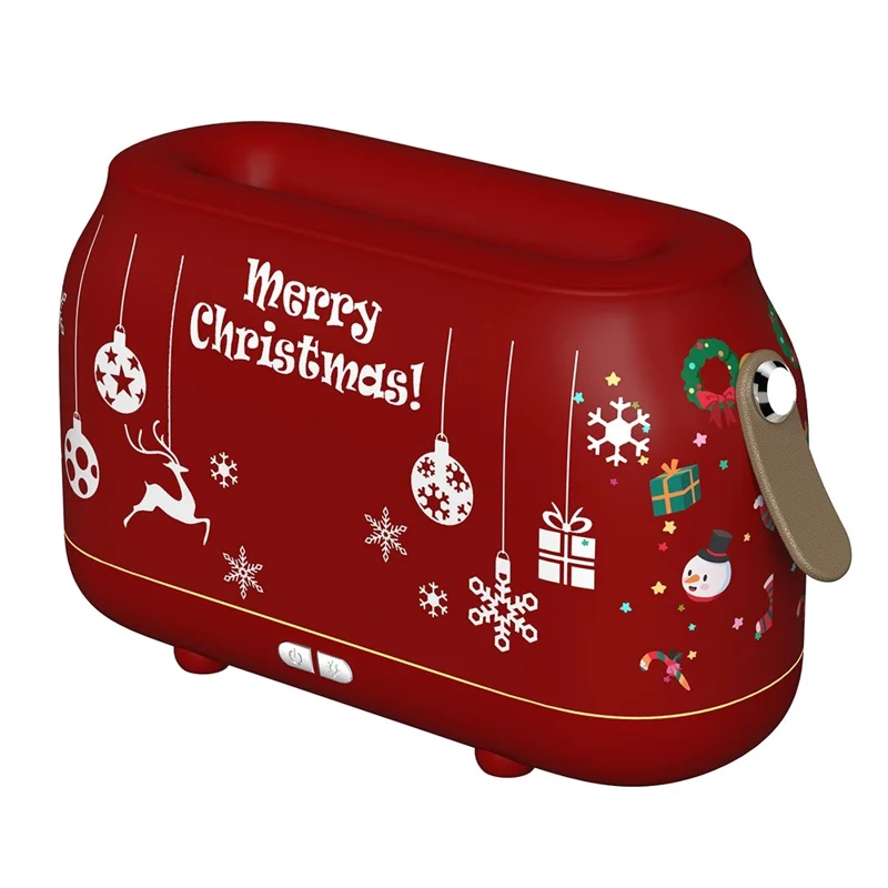 HZ005 Nordic Style Air Humidifier Simulation Flame Aroma Desktop Mist Humidifier Aromatherapy Diffuser for Home Office - Christmas / Red