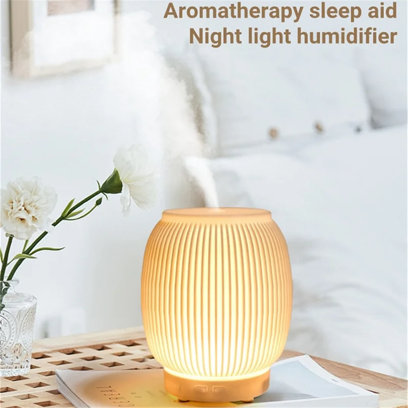 A07 Linterna con forma de 200ml Difusor de Aroma Ultrasónico Humidificador de Aire Doméstico Silencioso Fabricador de Niebla Pulverizador de Niebla con Luz Cálida, Control Remoto