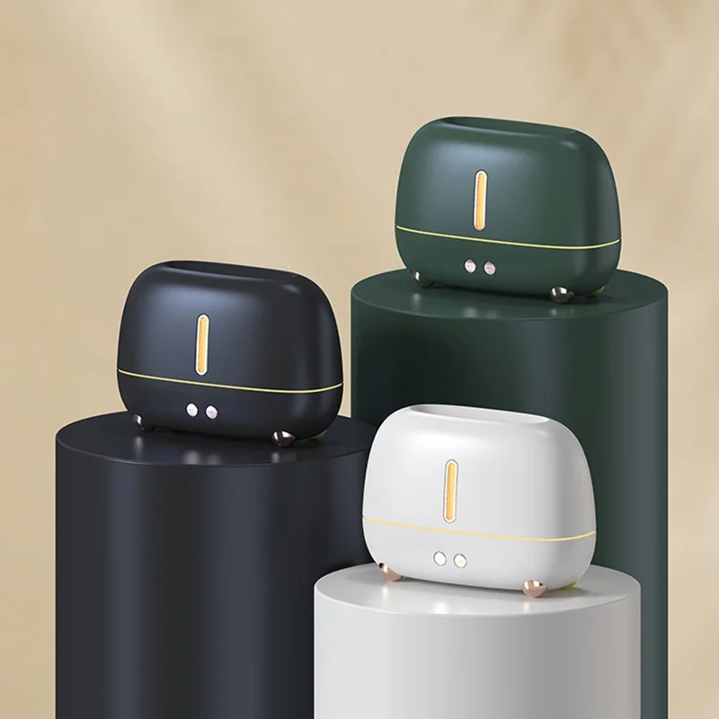A318 Simulation Flame Aroma Air Humidifier LED Colorful Light Desktop Mist Humidifier Aromatherapy Diffuser for Home Office - Green