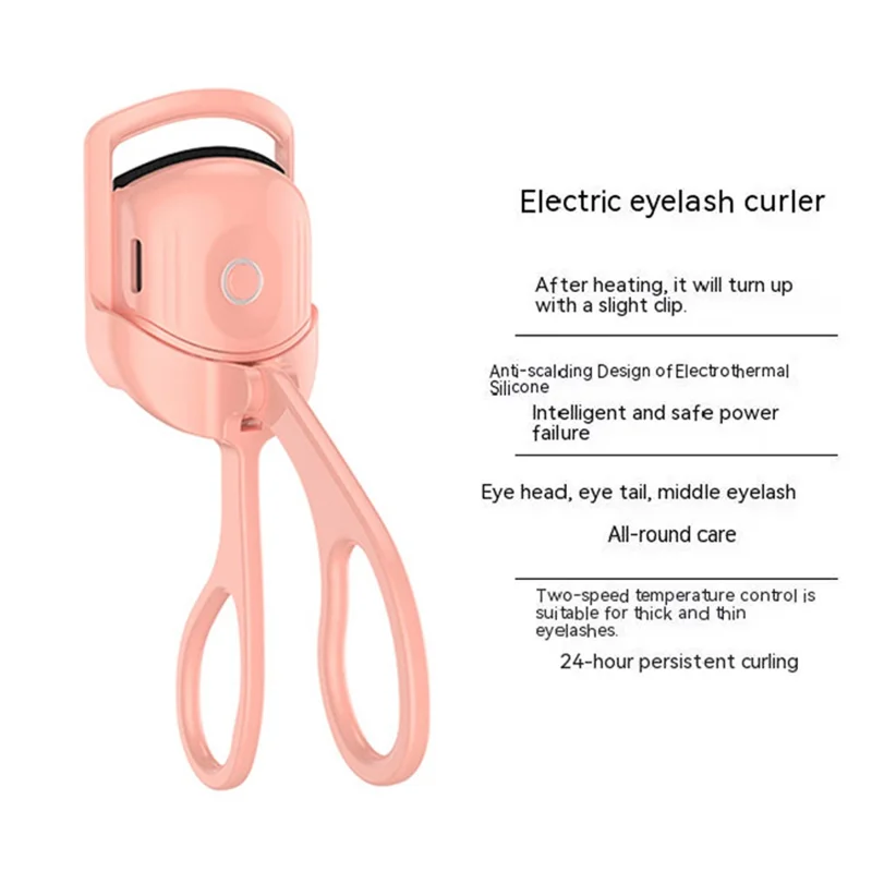 WD-888 Heated Eyelash Curler USB Rechargeable Electric Eyelash Curler Quick Curling Eye Lashes - Pink