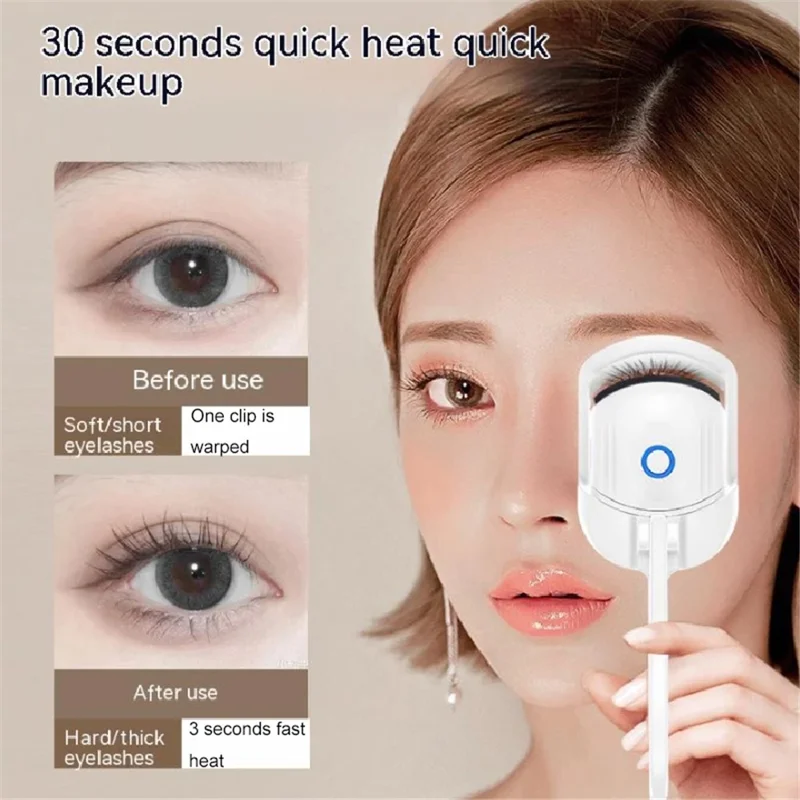WD-888 Heated Eyelash Curler USB Rechargeable Electric Eyelash Curler Quick Curling Eye Lashes - Pink
